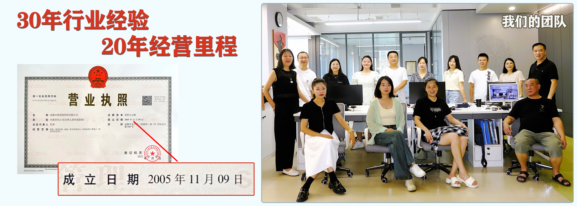 30年装饰材料经验，20年经营历史